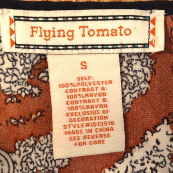 Women’s Red Geometric Relaxed Fit Boho Tunic - Picture 5 of 16